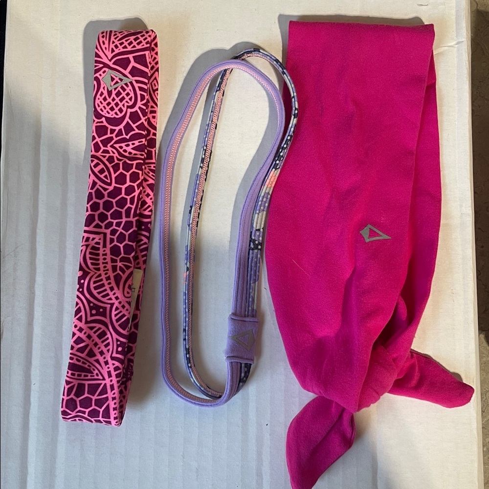 Ivivva by lululemon athletic headbands 3 pack wide band pink purple